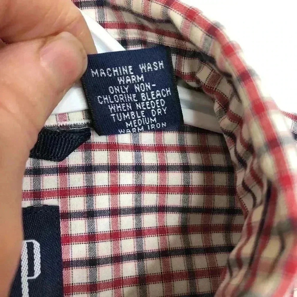 GAP  Dress Shirt White/Red/Black Size Large - Picture 10 of 16